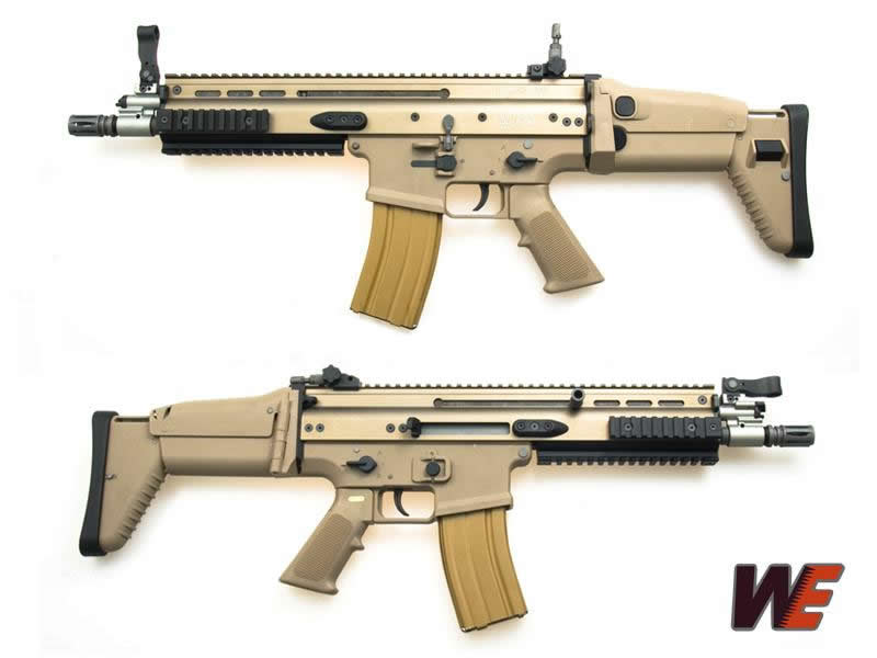 WE SCAR-L Gas Blow Back GBB Rifle - Dark Earth